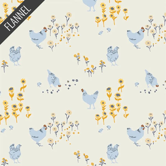 AGF | FLANNEL Hens and Chicks in Potager | Art Gallery Fabrics | Sold by the Half Yard
