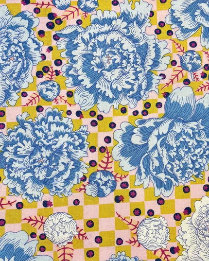 Penny Jeffries, Blostma & Song, Berry Ballroom - Cerulean PWPE001, Free Spirit Fabric, Sold by Half Yard