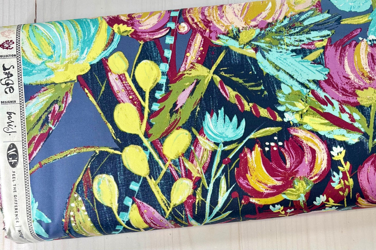 Painted Desert Night Bari J, Sage Collection Art Gallery Fabric, Sold by the Half Yard