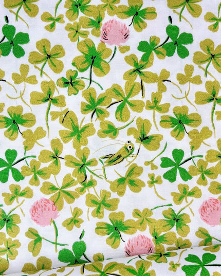 Heather Ross Studio Edit, Cricket Clover in Pink - Windham Fabrics - Sold by the Half Yard