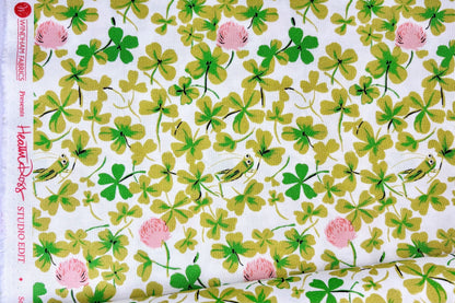 Heather Ross Studio Edit, Cricket Clover in Pink - Windham Fabrics - Sold by the Half Yard