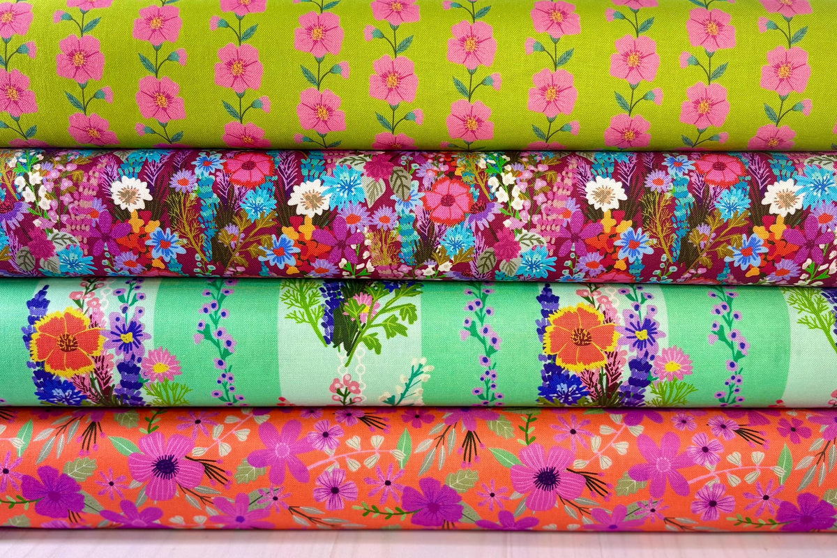 Mia Charro | Blooming Bliss | Floral Fiesta | Free Spirit Fabric | 100% Cotton Fabric | Sold by the Half Yard