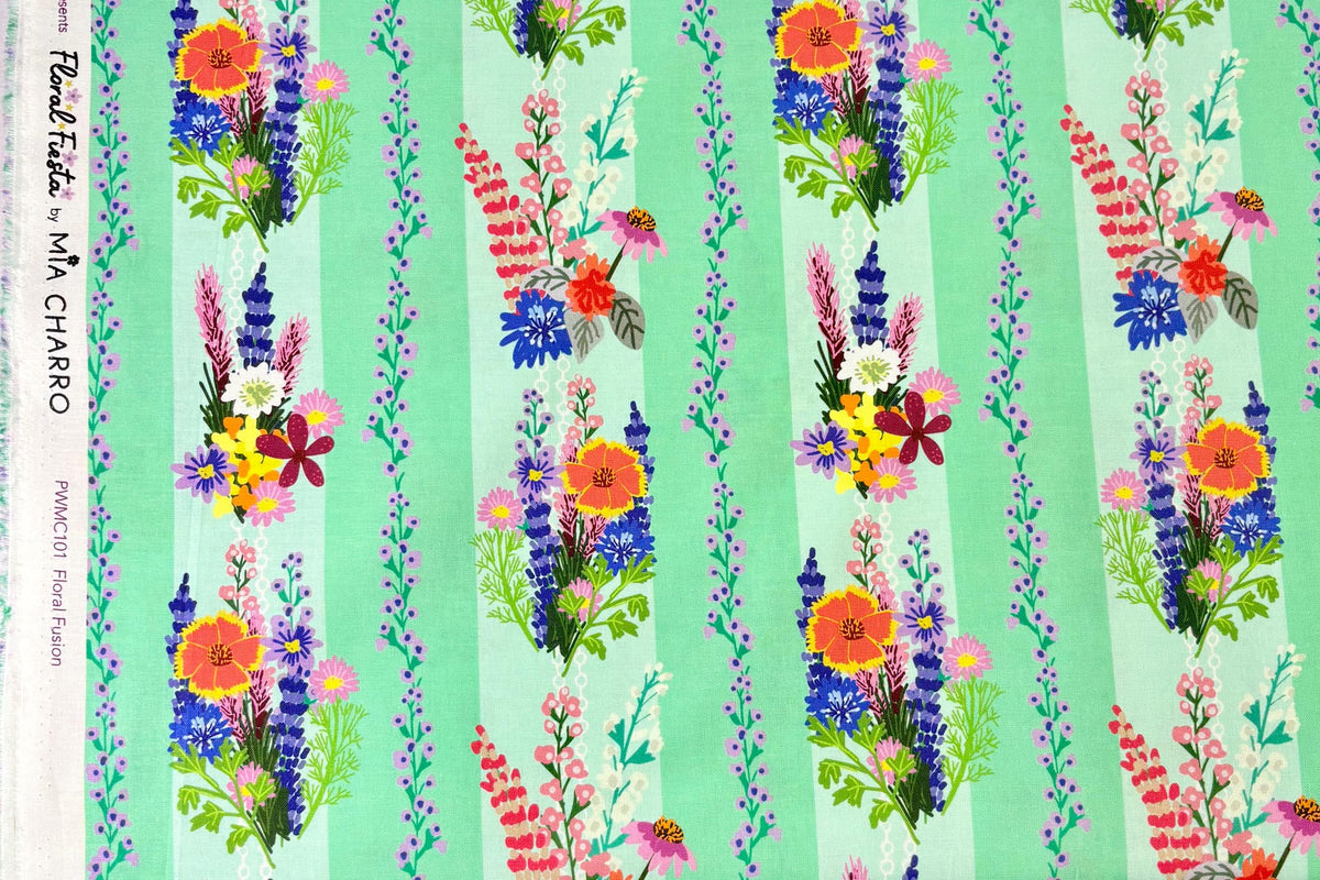Mia Charro | Floral Firata Floral Fusion | Free Spirit Fabric | 100% Cotton Fabric | Sold by the Half Yard