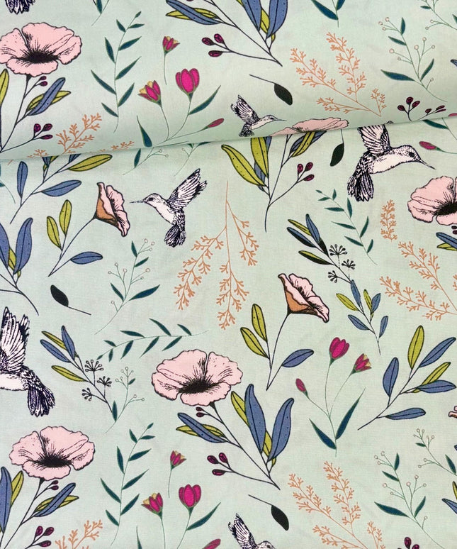 Magical Fauna Mirage Mint Mystical Land - Art Gallery Premium Cotton Fabric - Sold by the Half Yard