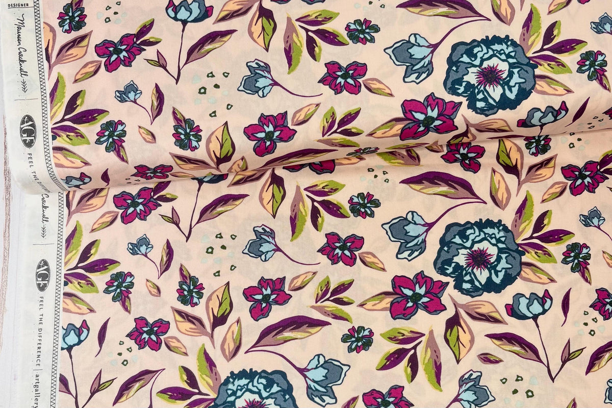 Mystical Floral Fabric, Flowers and Leaves from the Mystical Land collection, Art Gallery Fabrics, Sold by the Half Yard