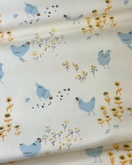 AGF | FLANNEL Hens and Chicks in Potager | Art Gallery Fabrics | Sold by the Half Yard
