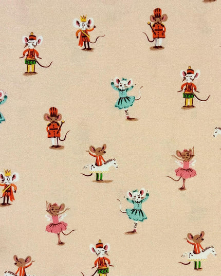 Heather Ross Studio Edit Nutcracker Mice on Peach 50166D-3, Windham Fabric, Cotton, Sold by the Half Yard