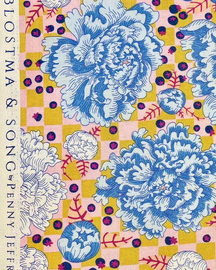 Penny Jeffries, Blostma & Song, Berry Ballroom - Cerulean PWPE001, Free Spirit Fabric, Sold by Half Yard