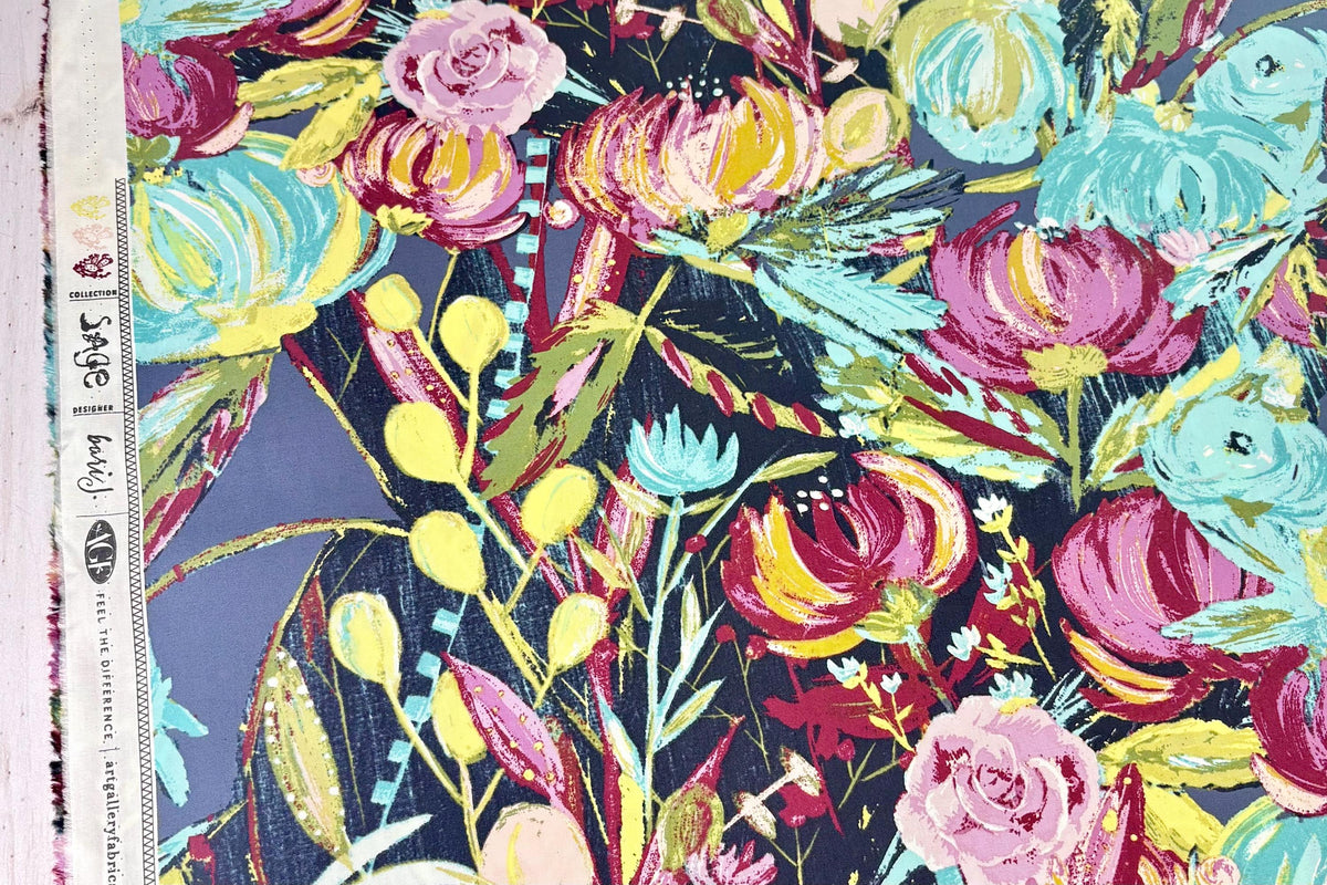 Painted Desert Night Bari J, Sage Collection Art Gallery Fabric, Sold by the Half Yard