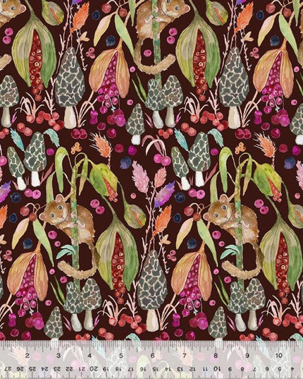 Little Dormouse from the Forest Fruits Collection by Windham 54770D-2 Berry - Sold by Half Yard