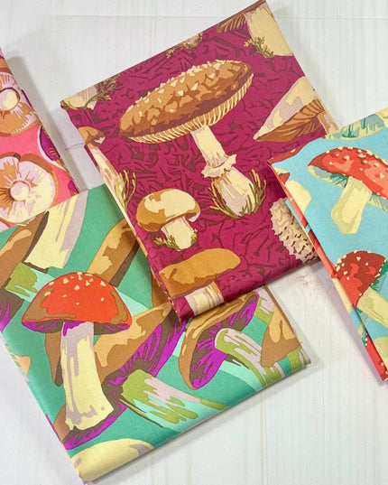 Martha Negley Forage, Toadstool, Free Spirit Fabric, Mushrooms, Cotton, Sold by the Half Yard
