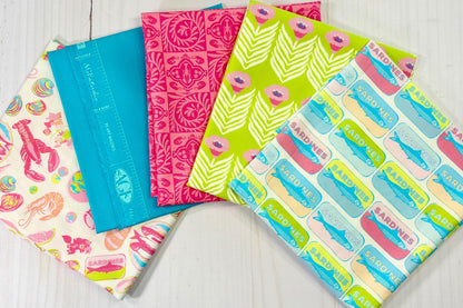 AGF Fat Quarter Set of 5 | Costeira Mar de Sardinhas | Sardines | Art Gallery Fabric | Costeria | Fat Quarter Bundle