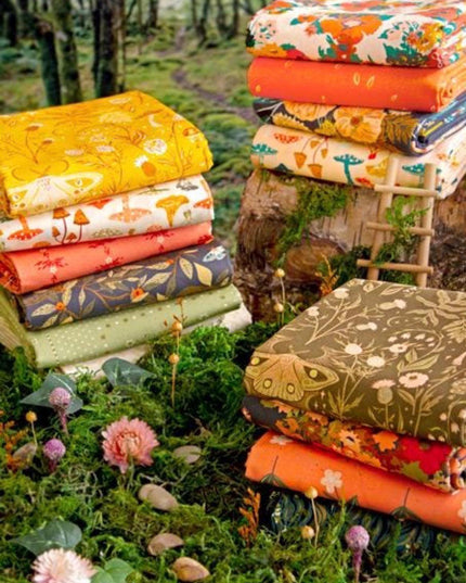 Underwood Sprouts Hazelwood mushrooms fabric by AGF - Mushroom Cotton - Sold by the Half Yard