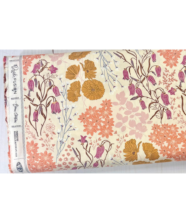 Dusk Fusion  Collection * Bluebells and Buttercups Dusk  by Art Gallery Fabrics  AGF  Sold by the Half Yard