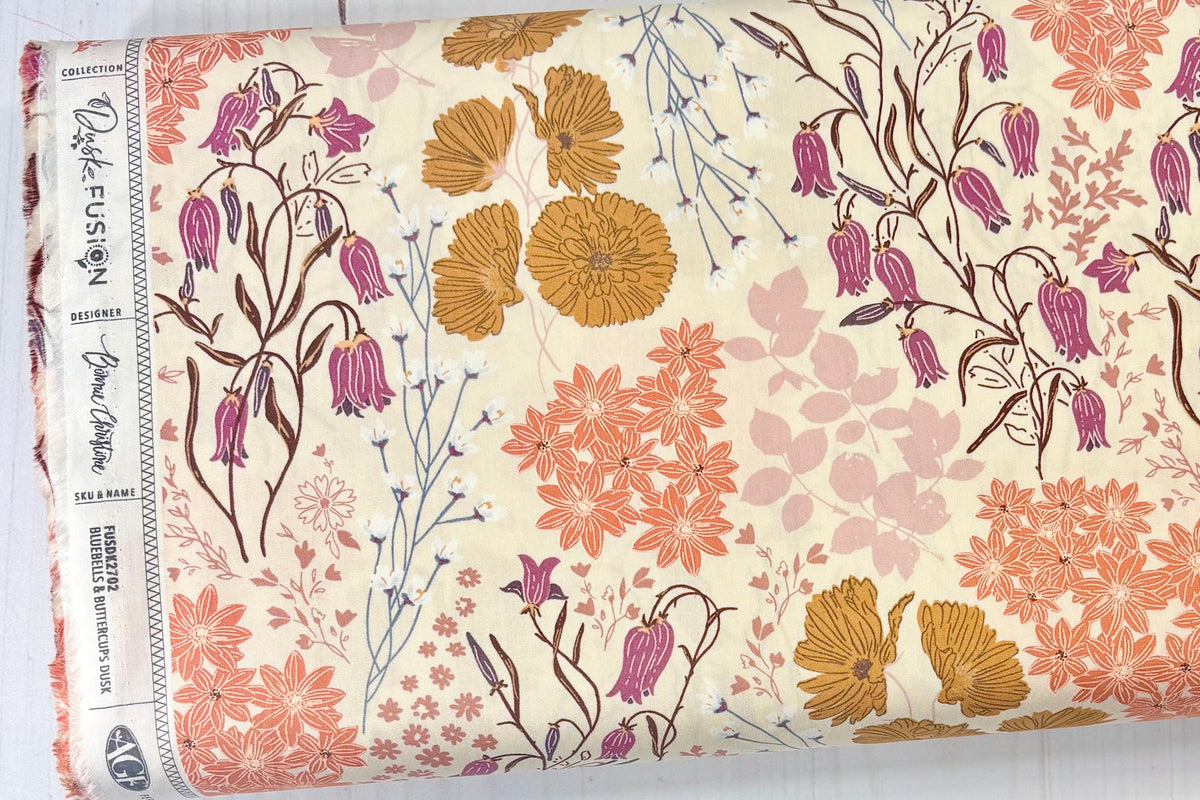 Dusk Fusion Collection * Bluebells and Buttercups Dusk by Art Gallery Fabrics AGF Sold by the Half Yard