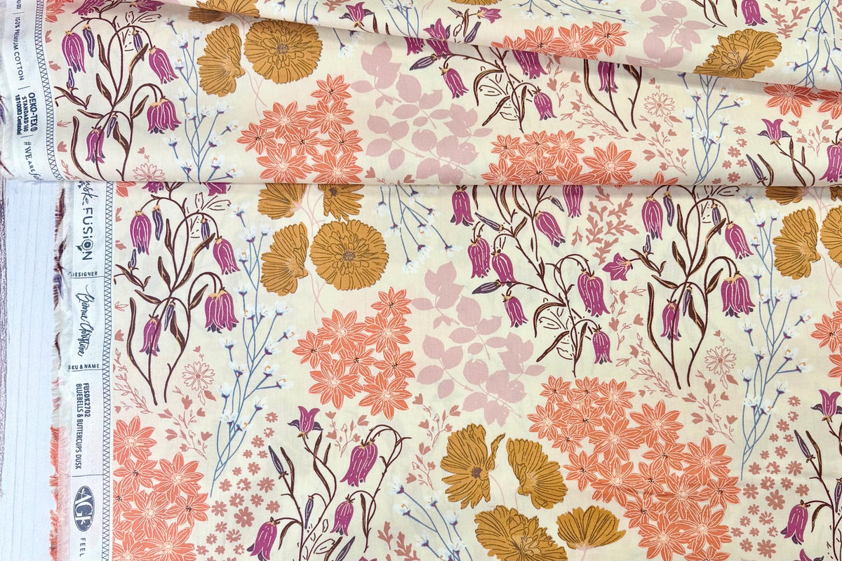 Dusk Fusion Collection * Bluebells and Buttercups Dusk by Art Gallery Fabrics AGF Sold by the Half Yard