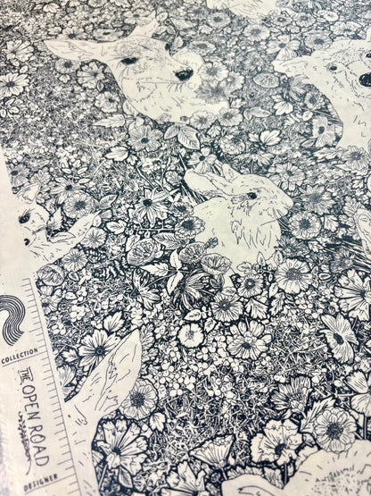 The Open Road Wandering With Bear Blue 100% Cotton Fabric by Bonnie Christine for Art Gallery Fabrics (TOR-23869) | Sold by Half Yard