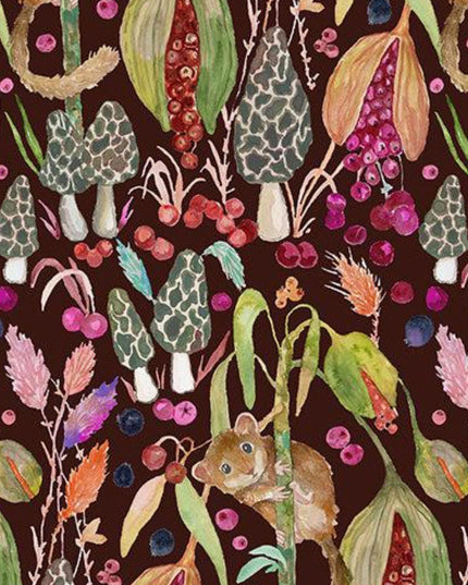 Little Dormouse from the Forest Fruits Collection by Windham 54770D-2 Berry - Sold by Half Yard