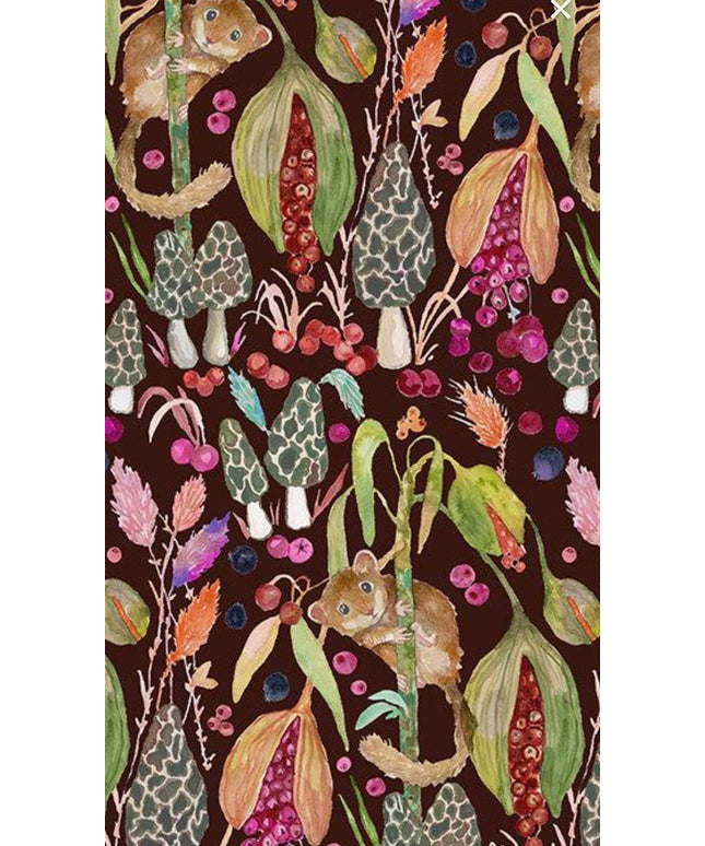 Little Dormouse from the Forest Fruits Collection by Windham 54770D-2 Berry - Sold by Half Yard
