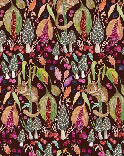 Little Dormouse from the Forest Fruits Collection by Windham 54770D-2 Berry - Sold by Half Yard