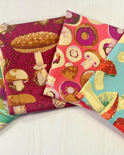 Martha Negley Forage, Toadstool, Free Spirit Fabric, Mushrooms, Cotton, Sold by the Half Yard