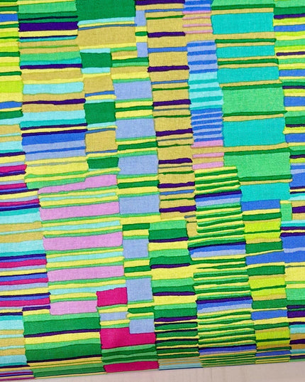 Kaffe Fassett SHIRT STRIPES Green Gp51 Quilt Fabric - Sold by the Half Yard