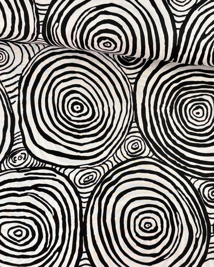 Onion Rings Black & White Cotton Fabric, Kaffe Fassett Fabrics - Sold by the Half Yard