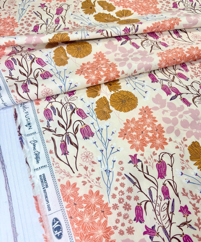 Dusk Fusion  Collection * Bluebells and Buttercups Dusk  by Art Gallery Fabrics  AGF  Sold by the Half Yard