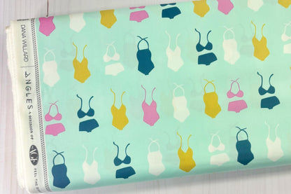 Swimsuit Soiree Seafoam, From Summer Side, By Dana Willard for Art Gallery Fabrics, AGF, Sold by the 1/2 yard.