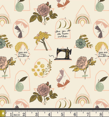 AGF Her & History Elsies Sunshine Fabric // Bonnie Christine // Art Gallery HEH-52789 // Sold by the Half Yard