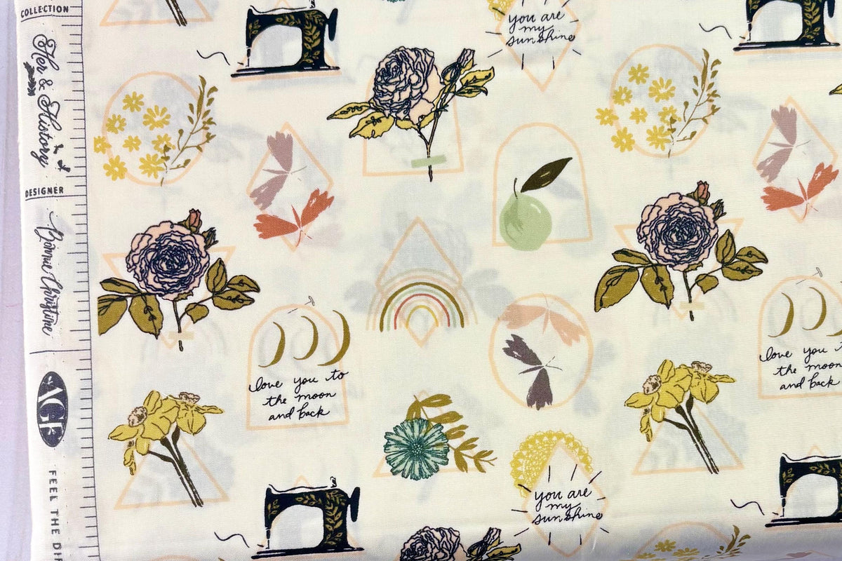 AGF Her & History Elsies Sunshine Fabric // Bonnie Christine // Art Gallery HEH-52789 // Sold by the Half Yard