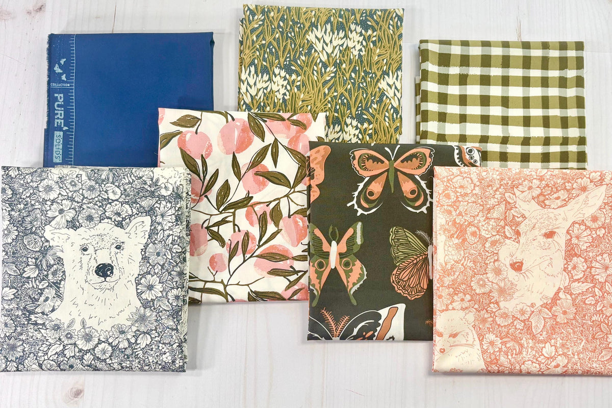 The Open Road Wandering With Bear Blue 100% Cotton Fabric by Bonnie Christine for Art Gallery Fabrics (TOR-23869) | Sold by Half Yard