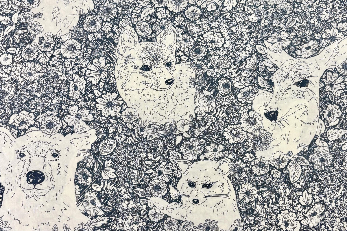 The Open Road Wandering With Bear Blue 100% Cotton Fabric by Bonnie Christine for Art Gallery Fabrics (TOR-23869) | Sold by Half Yard