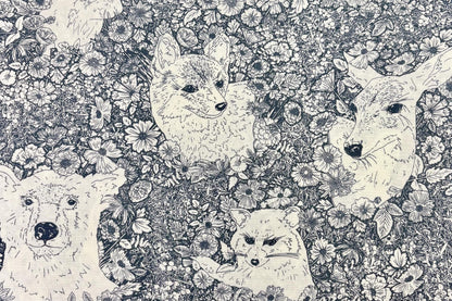The Open Road Wandering With Bear Blue 100% Cotton Fabric by Bonnie Christine for Art Gallery Fabrics (TOR-23869) | Sold by Half Yard