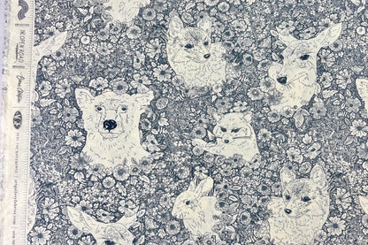 The Open Road Wandering With Bear Blue 100% Cotton Fabric by Bonnie Christine for Art Gallery Fabrics (TOR-23869) | Sold by Half Yard