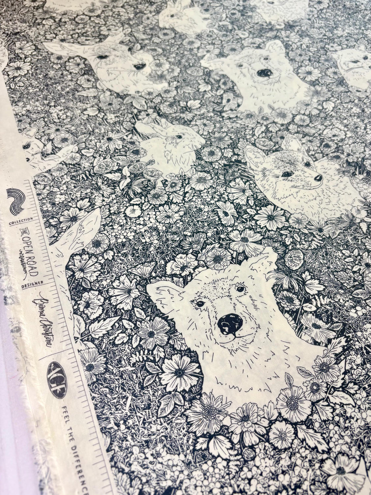 The Open Road Wandering With Bear Blue 100% Cotton Fabric by Bonnie Christine for Art Gallery Fabrics (TOR-23869) | Sold by Half Yard