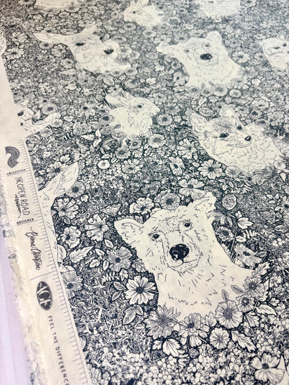 The Open Road Wandering With Bear Blue 100% Cotton Fabric by Bonnie Christine for Art Gallery Fabrics (TOR-23869) | Sold by Half Yard