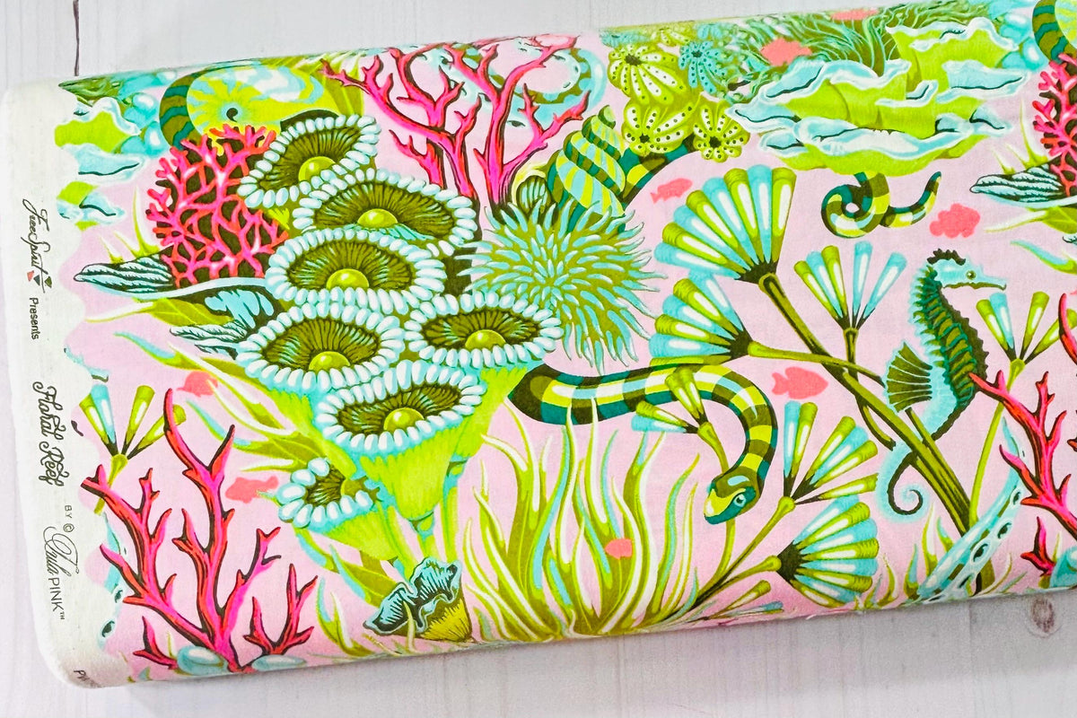 Floral Reef Reef What You Sew Coralline PWTP264 Fabric by Tula Pink, Sold by the Half Yard