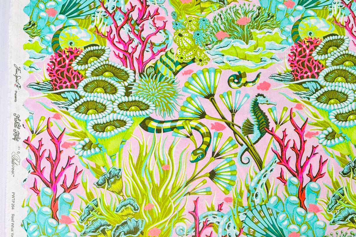 Floral Reef Reef What You Sew Coralline PWTP264 Fabric by Tula Pink, Sold by the Half Yard