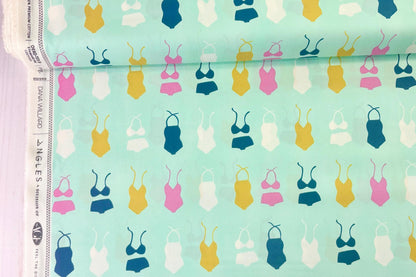 Swimsuit Soiree Seafoam, From Summer Side, By Dana Willard for Art Gallery Fabrics, AGF, Sold by the 1/2 yard.
