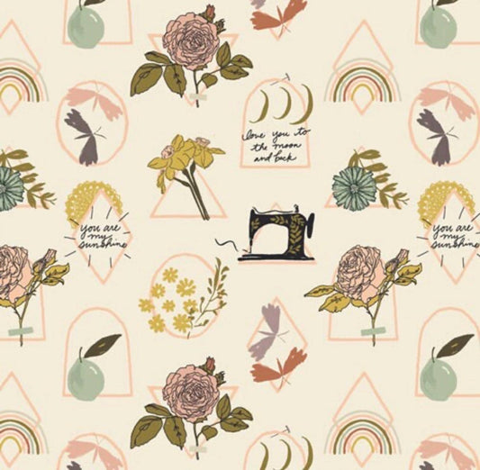 AGF Her & History Elsies Sunshine Fabric // Bonnie Christine // Art Gallery HEH-52789 // Sold by the Half Yard