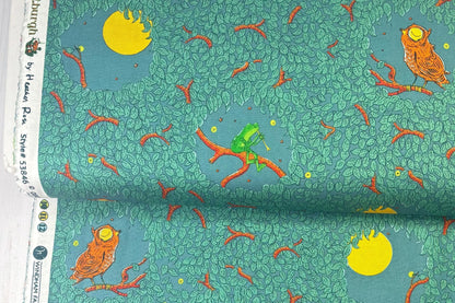 Forestburgh by Heather Ross - Night Music Teal - 53846-7 125 - Sold by the Fat Quarter