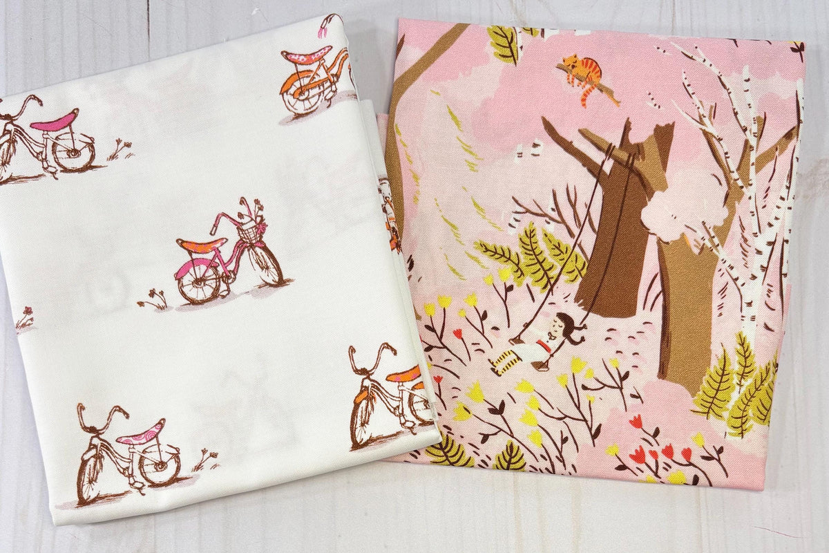 Fat Quarter SET | Heather Ross Studio Edit | Trees | Bicycles | Windham Fabric | Studio Edit