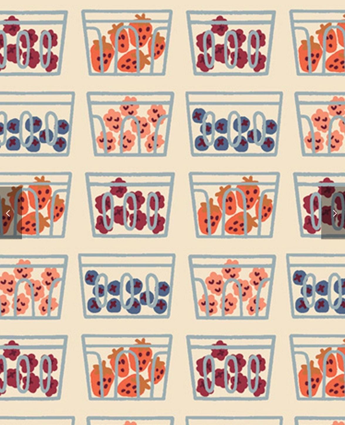 AGF Fat Quarter Set of 5 | Summer Homestead | Berry Blossom | Art Gallery Fabric | AGF Strawberries | Fat Quarter Bundle
