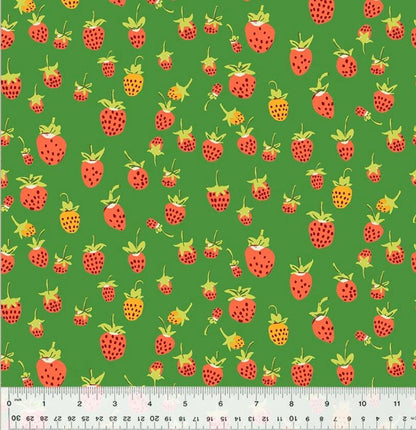 Heather Ross Garden & Meadow Fabric Bundle – Studio Edit by Windham Fabrics – Clover Strawberry Bee Mushroom Prints