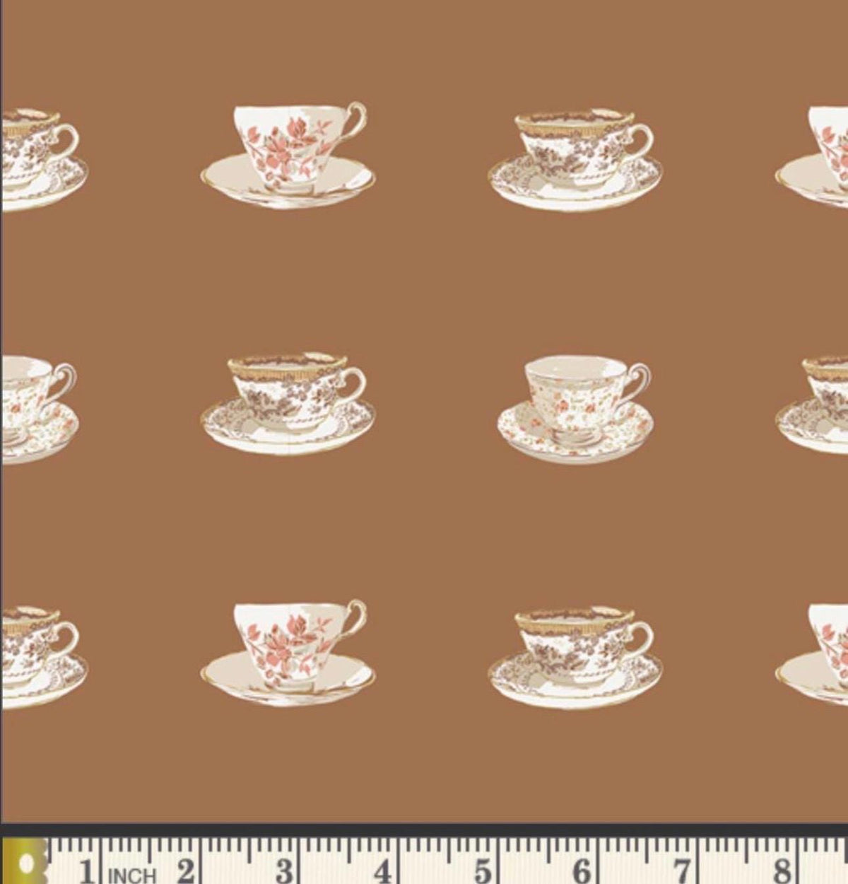 Cup of Tea Fabric Teacup Print SPR-42605 Spruce Collection Sharon Holland Art Gallery Fabrics Quilting Cotton - Sold by Half Yard
