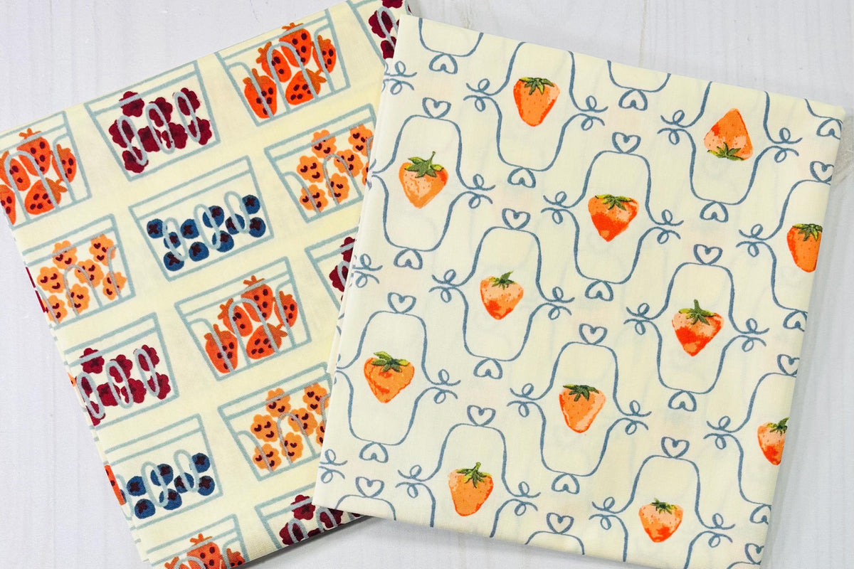 AGF Fat Quarter Set of 5 | Summer Homestead | Berry Blossom | Art Gallery Fabric | AGF Strawberries | Fat Quarter Bundle