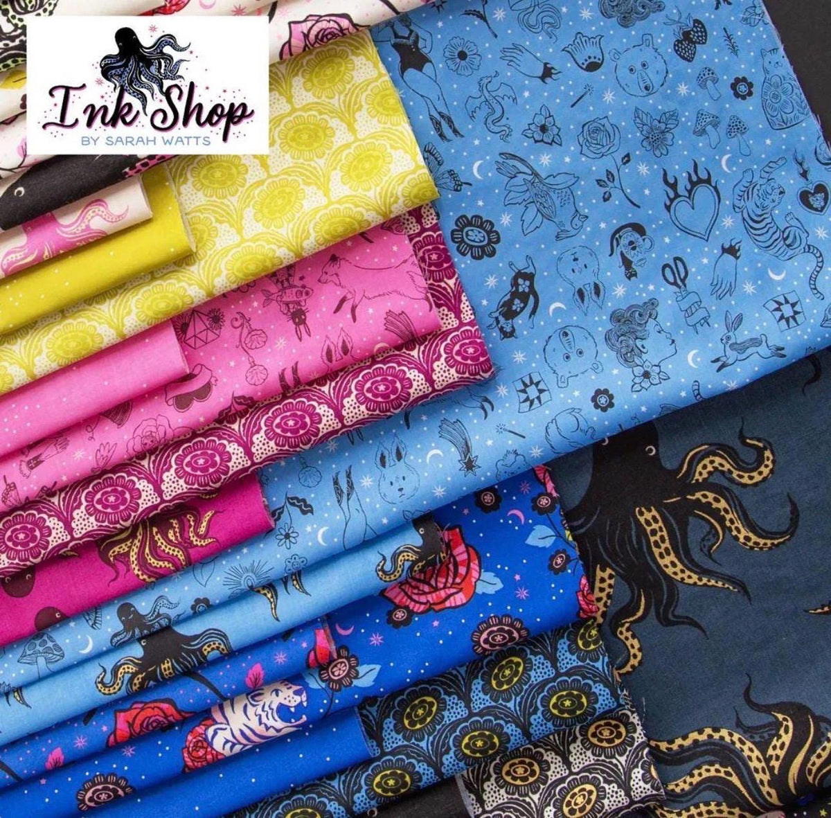 PRE-ORDER | October 2026 | Sarah Watts | Ink Shop | Canvas Metallic Smoke | Ruby Star Society | Sold by Half Yard