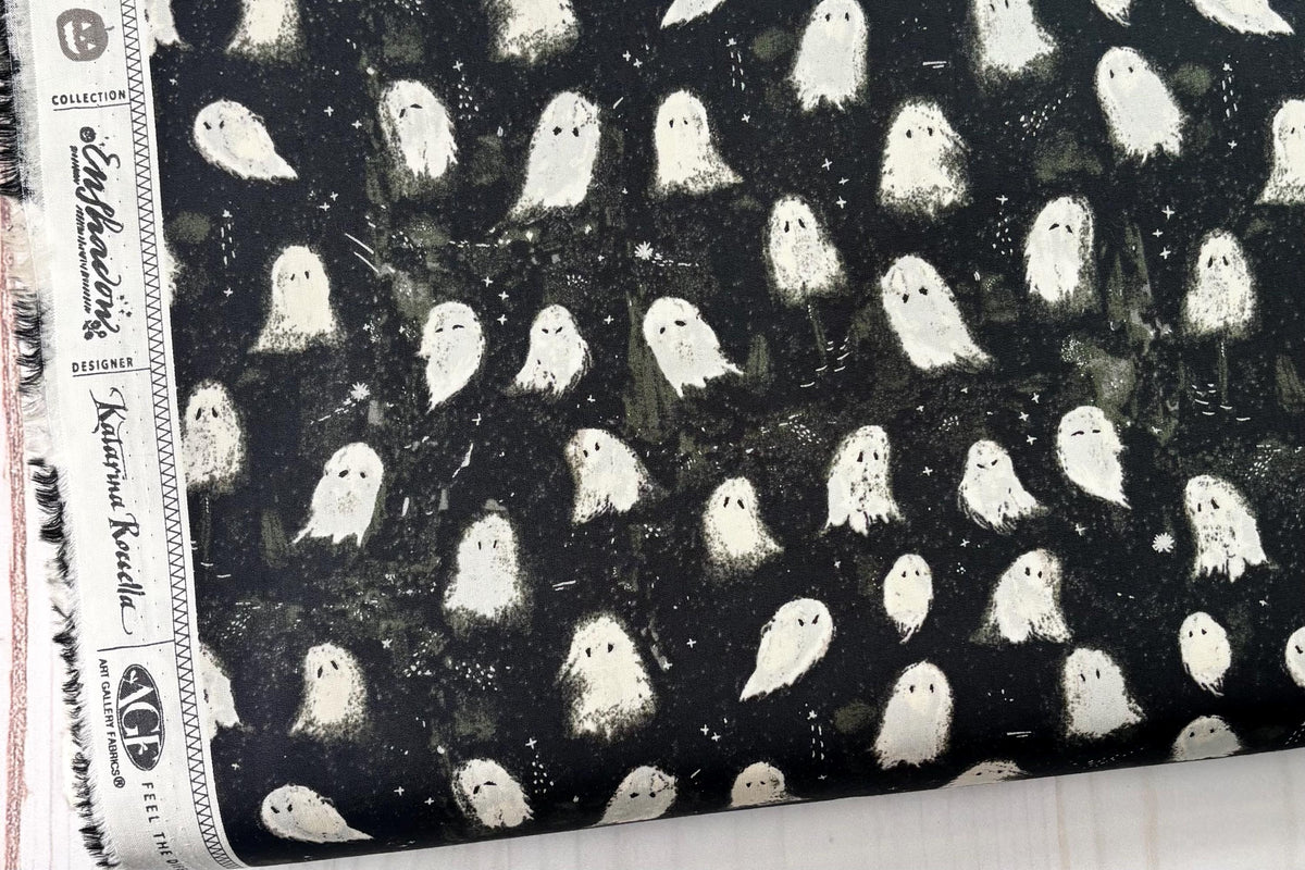Enshadow Oh My Ghost Noir by Katarina Roccella for Art Gallery Fabrics | ENW-49406 | Sold by Half Yard