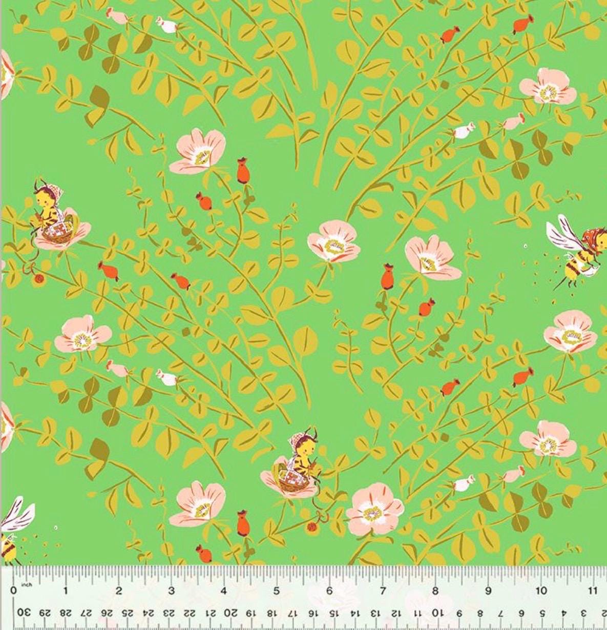Heather Ross Garden & Meadow Fabric Bundle – Studio Edit by Windham Fabrics – Clover Strawberry Bee Mushroom Prints